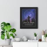 Star map --  Chance & Christina 08.31.2021 -- Black framed 11x14 -- Printify