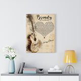 Music Song Lyrics -- Canvas  18"X24" -- Brandy