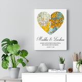 Map poster -- Madiha & Zeeshan -- Canvas 11x14 -- Printify