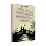 Lyrics -- You and Me (Lifehouse) -- Canvas 12x16 -- Printify