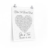 Lyrics -- Joe & Toni December 15, 2012 -- 16x20 -- Printify