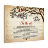 Music Song Lyrics -- Canvas 18"X24" -- In This Life