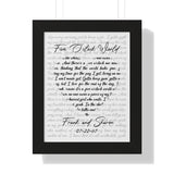 Lyrics -- Frank and Sharon 07/22/67 -- Black framed 11x14 -- Printify