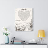 Lyrics -- Melanie Ann 11.21.1969 -- Canvas 18x24 -- Printify