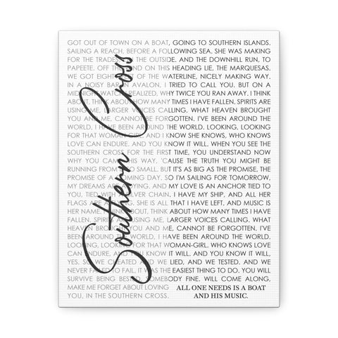 Canvas Gallery Wraps 8x10 Printify - Southern Cross - All One Needs Is a Boat and His Music