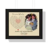 Music Lyrics Song -- Black framed 11"x14" -- Steve & Andrea