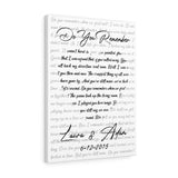 Lyrics -- Laura & Adam 6-12-2015 -- Canvas 18x24 -- Printify