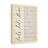 Music Lyrics Song -- Canvas  11"X14" --  Feels Like Home (Bonnie Raitt)