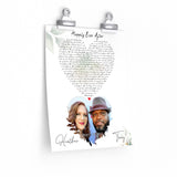 Lyrics Song -- poster/ 9''x11'' -- Heather and Tony