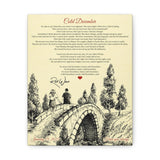 Lyrics Song -- Canvas 8"x10" --  Cold December I love you always