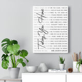 Lyrics -- Ash, Zach & Logan -- Canvas 12x16 -- Printify
