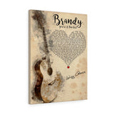 Music Song Lyrics -- Canvas  18"X24" -- Brandy