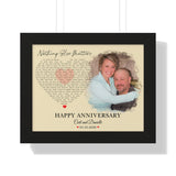 Lyrics -- Curt and Danielle 01.25.2020 -- Black framed 11x14 -- Printify