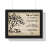 Lyrics Song -- Black Framed poster/ 12”x16” -- Safe in His Arms (Rev. Milton Brunson)