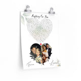 Lyrics -- Erica & Leonard Anything for you -- 11x14 -- Printify