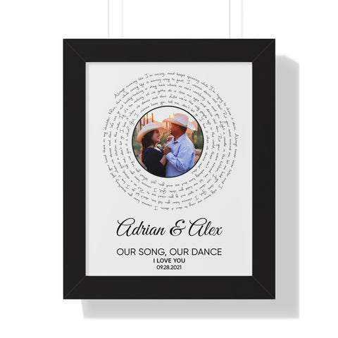 Vinyl -- Adrian & Alex 09.28.2021 -- Black framed 11x14 -- Printify