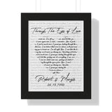 Lyrics Song -- Black framed poster/ 11"x14" -- Robert & Margie