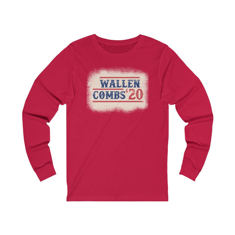 Wallen Combs 20 -- Unisex Long Sleeve Tee -- Red -- 1.1 -- printify