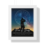 Star map -- Dinky & Pooh 02.27.2010 -- White framed 11"x14" -- Printify