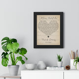 Lyrics -- Paul & Stacey 10.10.2020 -- Black frame 11x14 -- Printify