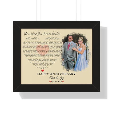 Framed 14x11 Printify - Trish & Jeff - Had Me From Hello