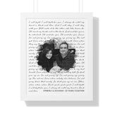Lyrics Song -- White framed poster/ 16"x20" -- Kimberly & Giovanni