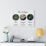 Engaged Married Map -- Olivia & Clayton -- Canvas 18"X24" -- printify