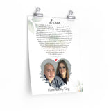 Lyrics -- I LOVE YOU MY KING -- 11x14 -- Printify