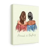 Personalized Best Friend Poster -- Canvas  8"x10" -- 8 -- Hannah & Destiny -- printify