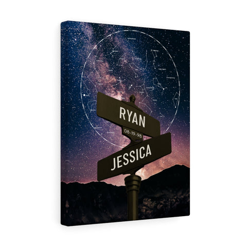 Star Map -- Ryan Jessica  -- Canvas 12x16 -- Printify