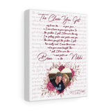 Lyrics -- Beau & Nikki Oct 10 1989 -- Canvas 8x10 -- Printify