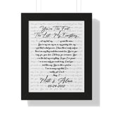 Lyrics Song -- White framed poster/ 11"x14" -- Matt & Ailene 05-24-2002