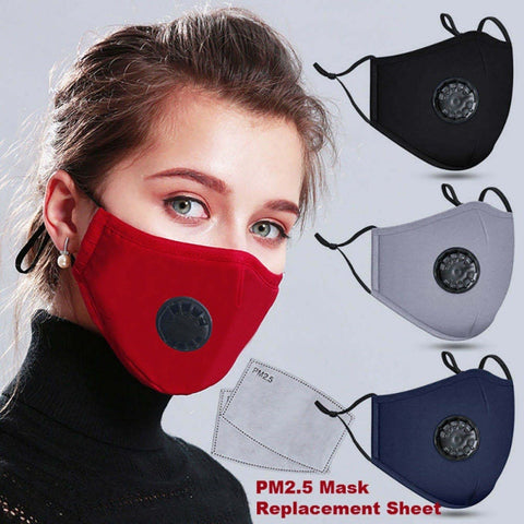 CREATORY [SHIP FROM USA] Anti PM2.5 Breathing Mask, Anti Dust Face Mouth Mask with Cotton Haze Valve and Activated Carbon Filter Respirator | Washable and Reusable