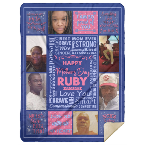 Family Mink Sherpa Blanket 60x80 -- Ruby