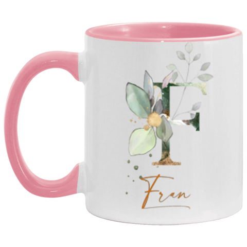Name Mug -- Pink Accent Mug -- Fran -- CC