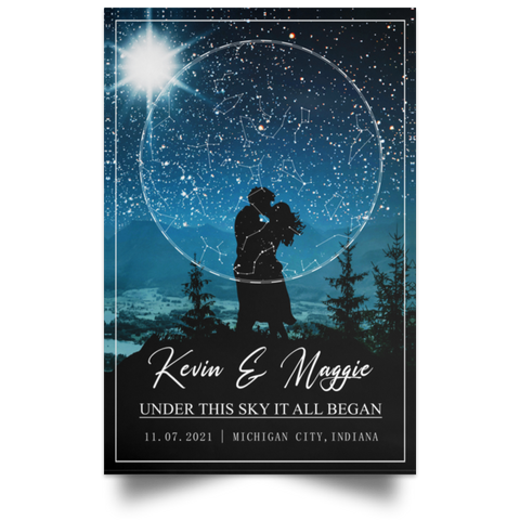 Stars Map -- poster 32x48 -- Kevin & Maggie new