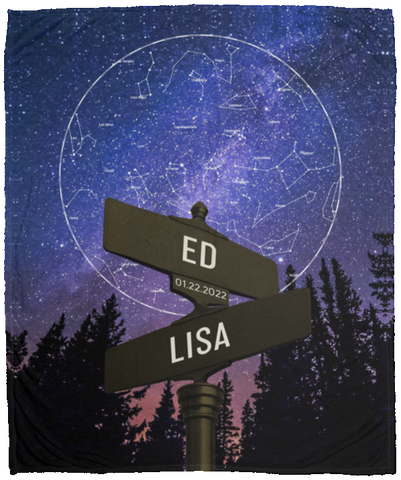 Street Sign Stars -- Cozy Plush Fleece Blanket 50x60 -- Ed & Lisa