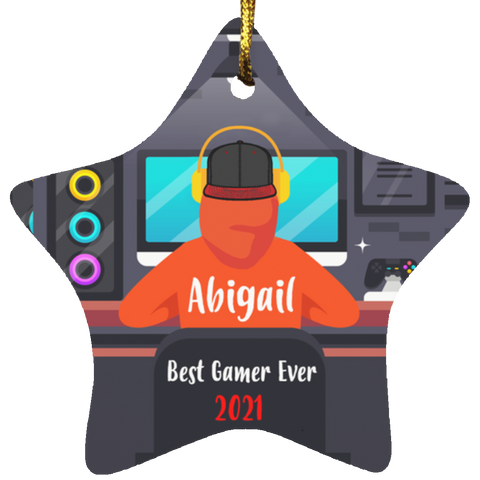 Christmas Ornaments (Boy Gamers) -- Star -- Abigail