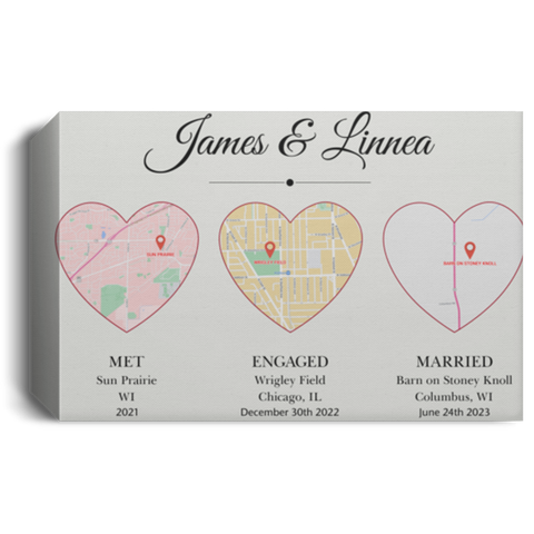 CC 18x12 Canvas 1.5in - Met Engaged Married - James & Linnea