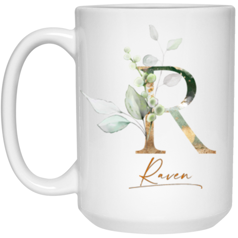 Name Mug -- Raven Botanica and Gold Herbs -- 15oz -- CC