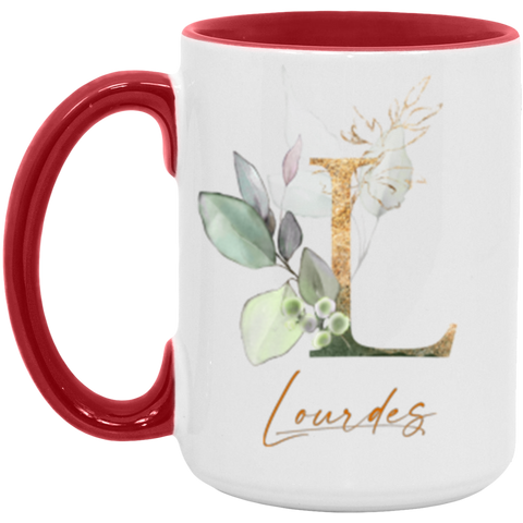 CC 15oz. Red Accent Mug - Lourdes L - Botanica