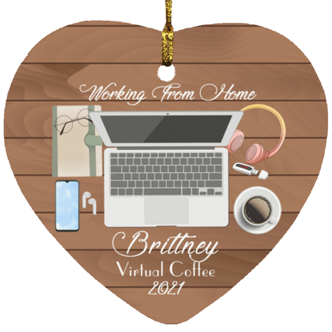 Home working Ornament -- Brittney Virtual Coffee -- CC