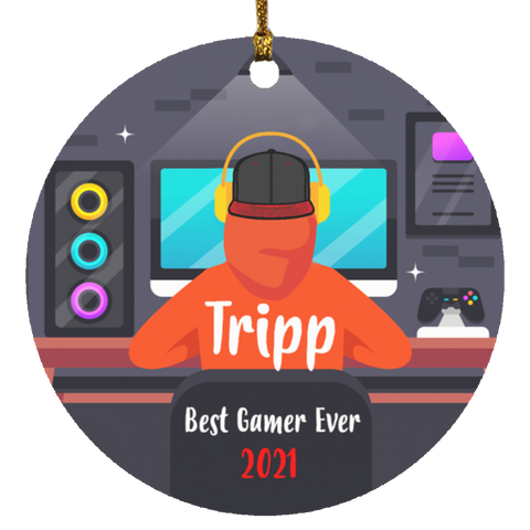 Christmas Ornaments (Boy Gamers) --  Circle -- 1 -- Tripp