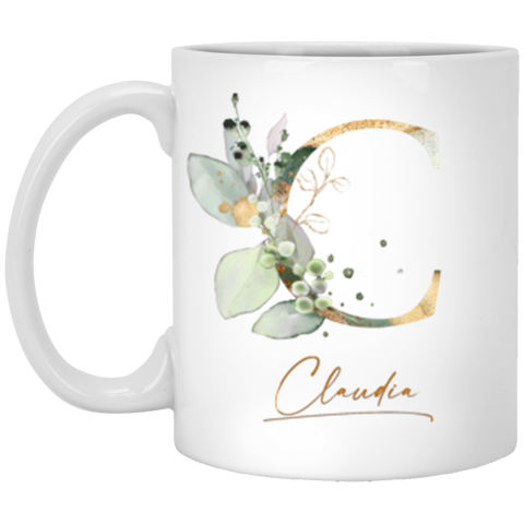 Botanica and Gold Herbs 11 oz. White Mug -- Claudia