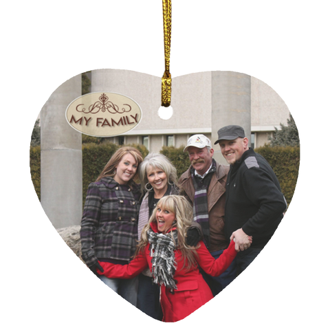 Personalized Christmas Ornaments (Custom Your Image) -- Heart --My Family -- customcat