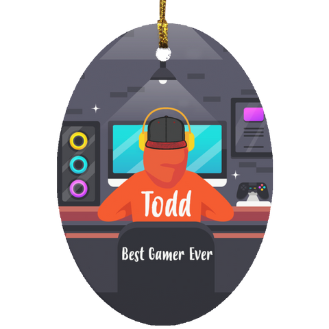 Gamer Ornament -- Todd -- 1 -- Oval -- CC