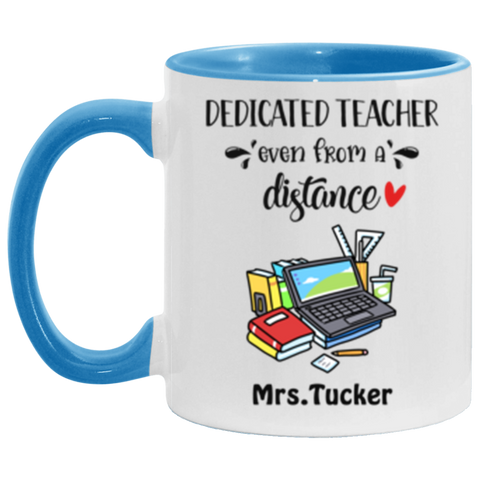 Name Teacher Mug -- 11oz Blue Accent -- Mrs.Tucker