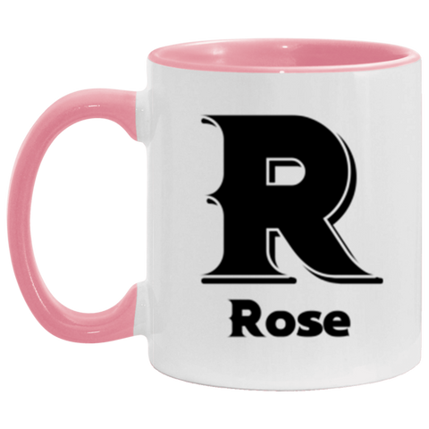 Name Mug -- Rose -- Pink accent -- CC