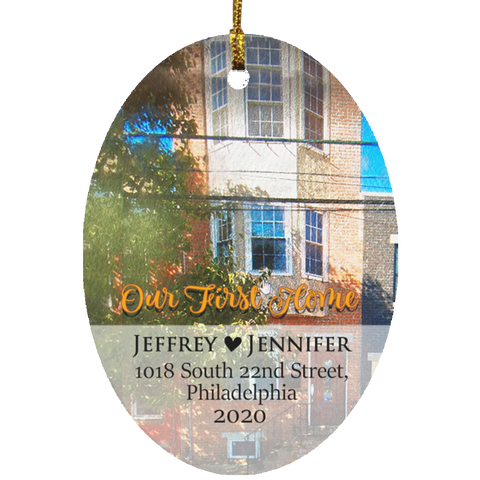 Christmas Ornaments(Custom Your Image) -- Oval --  Jeffrey and Jennifer