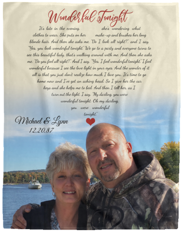 CC Cozy Plush Fleece Blanket - Michael & Lynn - 60x80 - Wonderful Tonight -